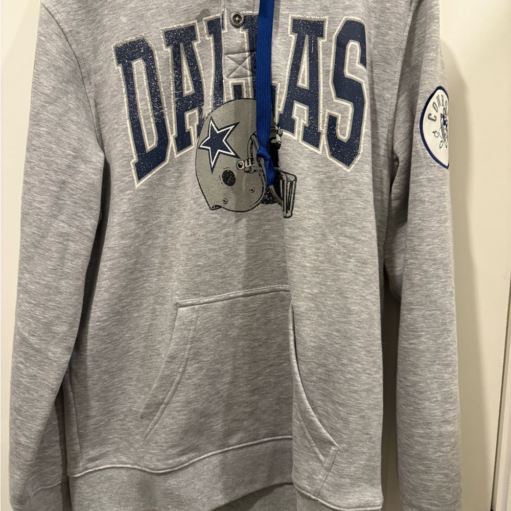 Fanatics Gray Dallas Sweater Crew Neck Cotton Blend
